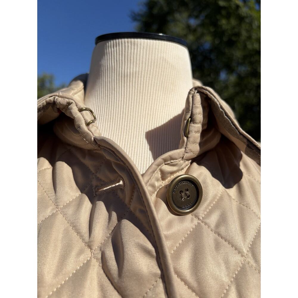 Burberry Brit Women’s Size Large Beige Tan Quilted Jacket Nova Check Classic - Picture 2 of 11